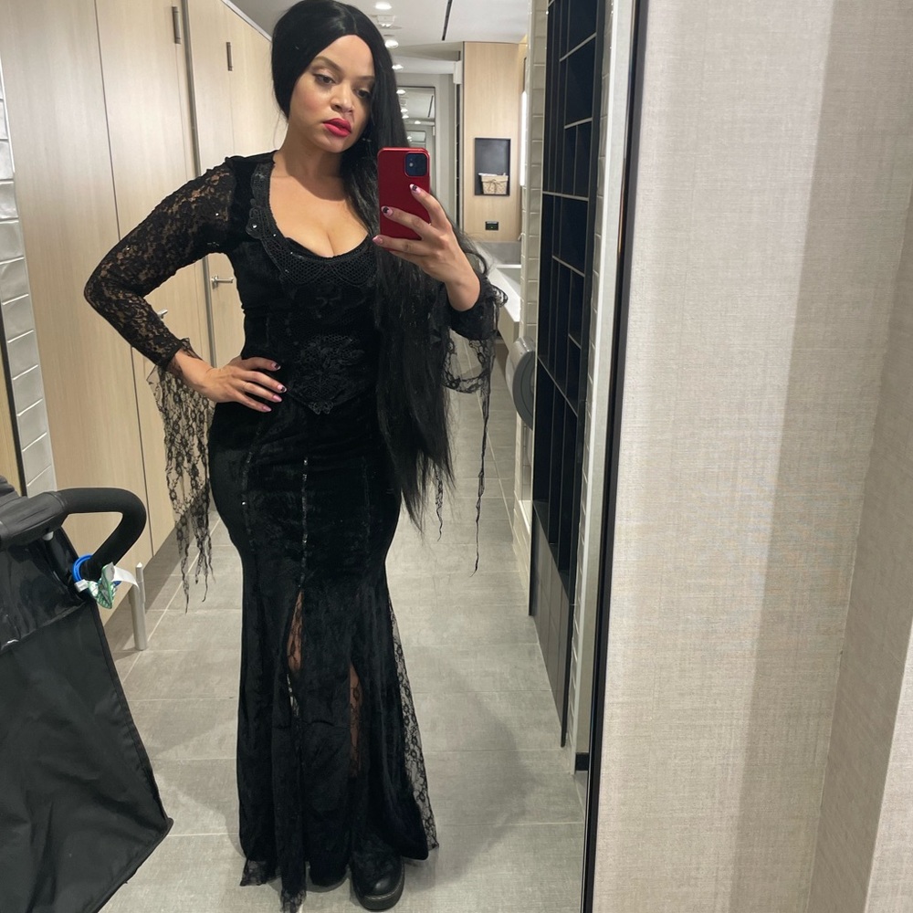 Frightfully Beautiful Black Velvet Gown